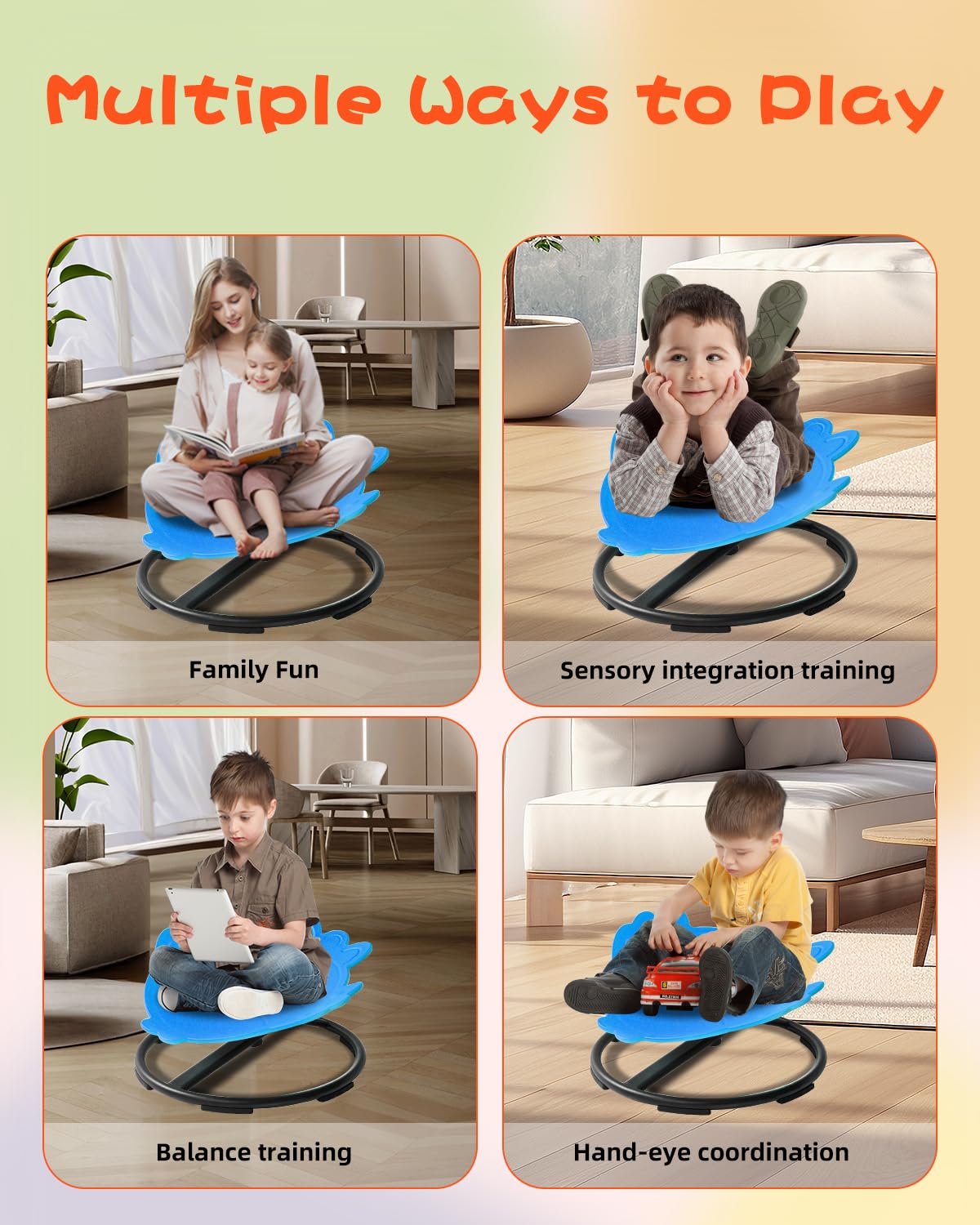 towigic Sensory Swivel Chair for Children with Autism,Chidren's Sensory Swivel Chair,Sensory Toy Chair Rotating Toy Chair,Balance Training,Concentration Training Sensory Control Swivel Chair