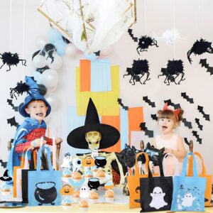 20Pcs Blue Halloween Party Treats Bags, Cute Ghost Cauldron NonWoven Halloween Candy Bag Gift Goodies Tote for Halloween Baby Shower Halloween Happy Boo Day A Little Boo is Almost Due Party Supplies