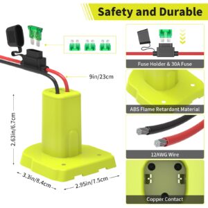 Kzreect 2 Pack Power Wheels Battery Adapter for Ryobi 18V ONE+ Batteries, Battery Converter with 12AWG Wire, Fuses Holder, 30A Fuses, Wire Terminals Kit for DIY Kids Toys Cars Camping