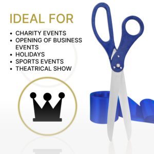 Large Grand Opening Ceremony Kit – 25 Inch Giant Scissors Blue with Blue Ribbon for Inauguration and Ceremony Ceremonial Scissors for Ribbon Cutting Grand Opening Ribbon and Scissor for Special Event