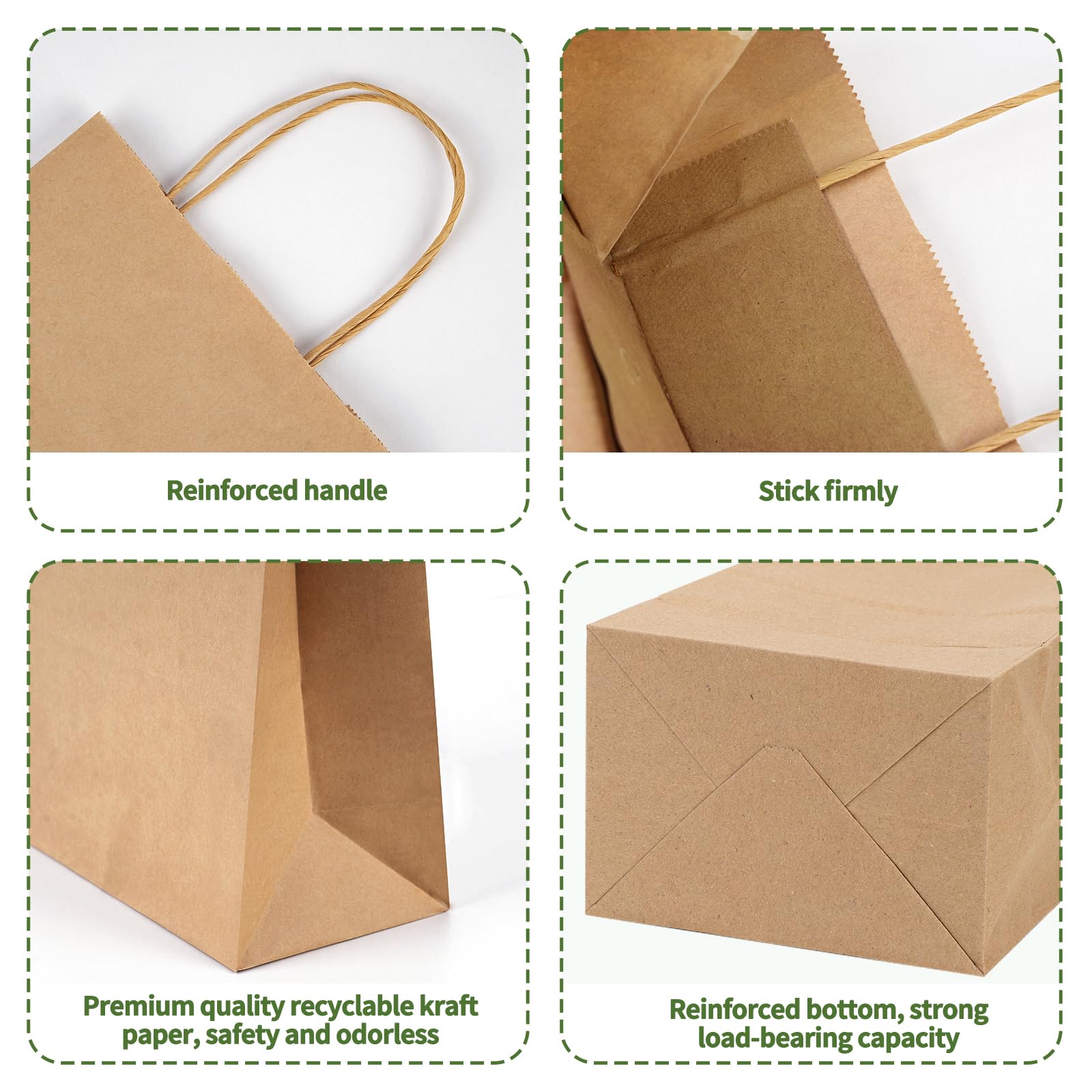 Moretoes 60pcs Paper Bags, 5.25x3.2x8 Inches Gift Bags, Kraft Small Brown Paper Bags with Handles Bulk, Retail Bags for Small Business, Shopping, Merchandise, Birthday Wedding Party Favor Bags