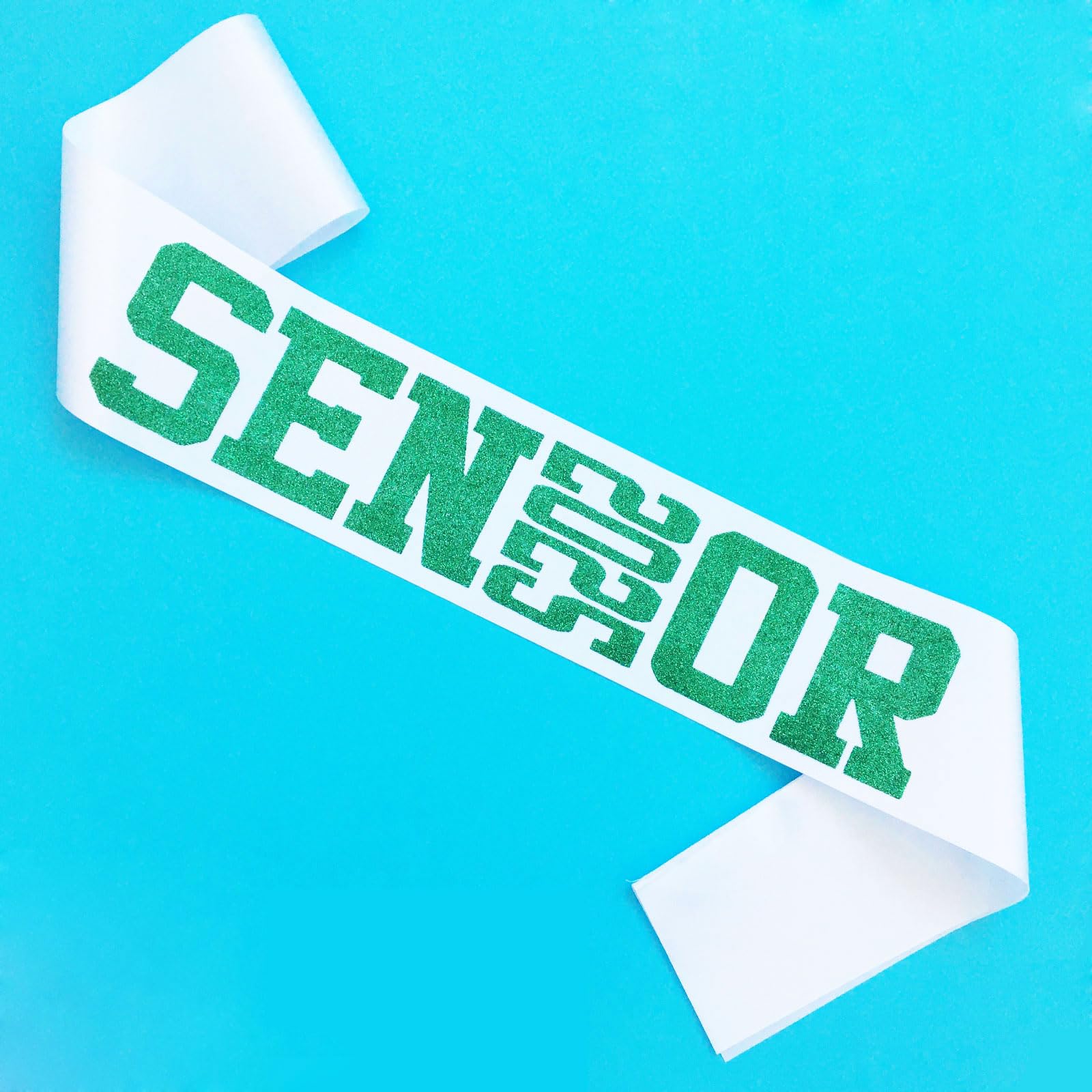 Senior Sash 2025 Green,10 Pack White Senior Cheer Sashes Class of 2025 Graduation Celebration Class Competition Sash Party Supplies