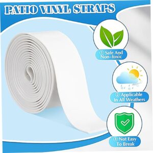 1Set Vinyl Straps for Patio Chairs Repair, 2" x10ft PVC Lawn Chair Webbing Heavy-Duty Weatherproof Patio Chair Replacement Straps with 10 Rivets for Outdoor Lawn Furniture Chair Lounge, White.