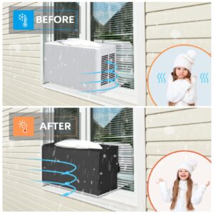 20"L x 13.5"H x 12.5"D Outdoor Window Air Conditioner Cover for Midea U-Shaped Air Conditioner 8000/10000/120000 BTU, 3 Layers Insulation AC Cover for Midea , Air Conditioner Covers for Outside, Black