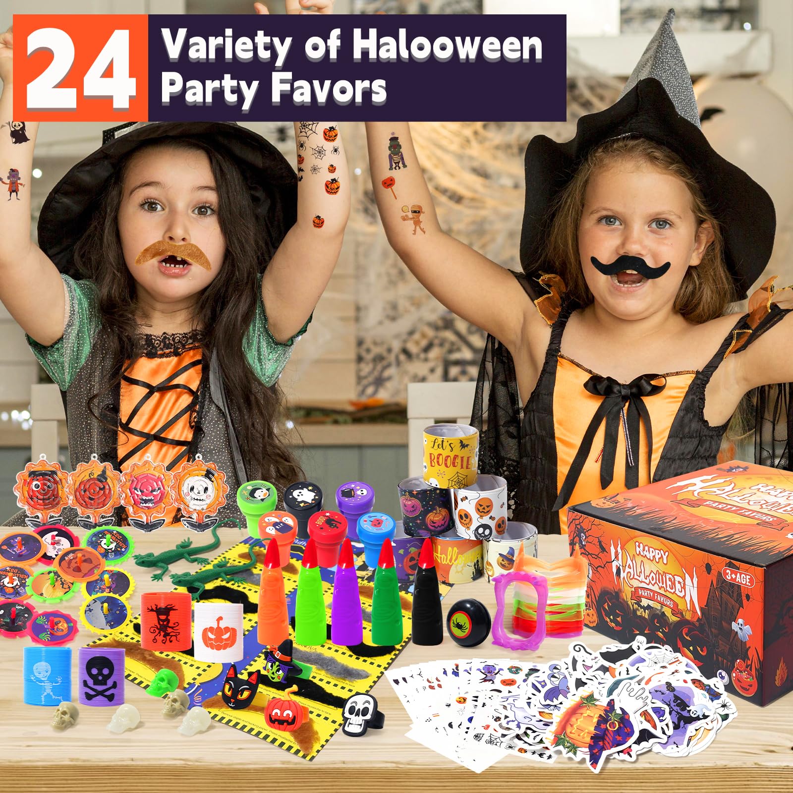 YMGN 222Pcs Halloween Party Favors for Kids, Bulk Fidget Toys for Party Supplies, Halloween Treats Non Candy School Classroom Carnival Prizes, Goody Bag Fillers Halloween Prizes Box