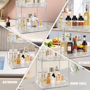 TENDER EPOCH 2-Tier Bathroom Counter Organizer Countertop Storage, Dresser Organizer Vanity Tray for Makeup, Perfume Organizer Cosmetics Skincare Shelf Organizer - Clear