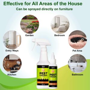 Nature's Dome Eco-Friendly Pest Control Spray – 16 oz – Ant, Roach, Spider, Fly, Flea and Insect Control with Natural Essential Oils – Fast-Acting, Child & Pet Safe for Indoor & Outdoor Use