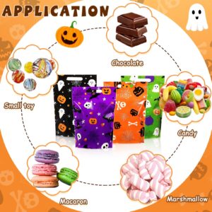 Resholder 60 Pcs Halloween Treat Bags Bulk Plastic Trick or Treat Bags with Handle Pumpkin Witch Hat Ghost Candy Goodie Bags Halloween Party Favor Gift Bags for Kids Birthday Party Supplies