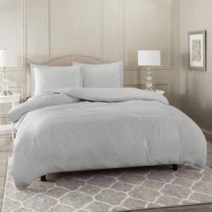 rineni duvet cover 2 pillow shams - twin (64 x 88) inches - egyptian cotton 800 thread count comforter cover zipper closure 3 pieces silver gray duvet covers set