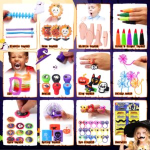 YMGN 222Pcs Halloween Party Favors for Kids, Bulk Fidget Toys for Party Supplies, Halloween Treats Non Candy School Classroom Carnival Prizes, Goody Bag Fillers Halloween Prizes Box