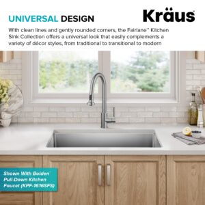 KRAUS Fairlane 33-inch Undermount Single Bowl 18-Gauge Stainless Steel Kitchen Sink, KHU640-33