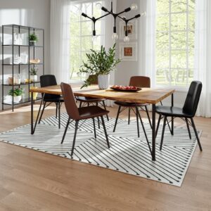 LIVEBOX Ultra-Thin Washable Area Rugs 5x7 - Modern Area Rugs for Living Room, Non-Slip No-Shedding Large Geometric Area Rug Indoor Carpet for Living Room Bedroom Dining Room