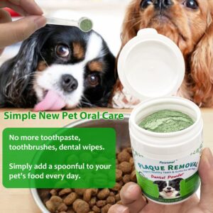 Petstoral Natural Dog Dental Powder, Dog Dental Care - Plaque Remover and Bad Breath Treatment, Healthy Gums & Fresh Breath for All Dogs and Cats 2 oz.