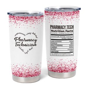 pharmacy technician christmas gifts, gifts for pt on pharmacy technician day, national pharmacy week gifts, pt appreciation gifts, pt graduation gifts, birthday gifts for pharmacy tech 20 oz tumbler