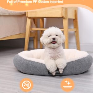 Hesiwondoo Heated Cat Bed Indoor with Adjustable Temperature Control, Heated Pet Bed for Small Dogs Auto Shutoff Soft & Cozy Donut Design, Waterproof & Flame-Retardant, Machine-Washable Cover