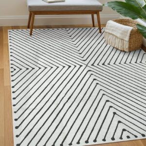 livebox ultra-thin washable area rugs 5x7 - modern area rugs for living room, non-slip no-shedding large geometric area rug indoor carpet for living room bedroom dining room