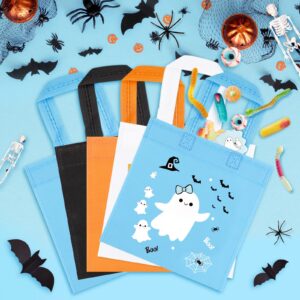 20Pcs Blue Halloween Party Treats Bags, Cute Ghost Cauldron NonWoven Halloween Candy Bag Gift Goodies Tote for Halloween Baby Shower Halloween Happy Boo Day A Little Boo is Almost Due Party Supplies