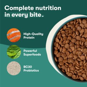 Jinx Premium Dry Dog Food + Bonus Salmon Topper. Salmon, Brown Rice, Sweet Potato Kibble (11.5lb), for All Lifestages with Superfoods & Probiotics