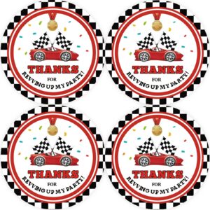 40pcs race car thank you stickers, racing car thank you birthday stickers, boy birthday stickers, racing thank you stickers for boy 1st birthday/gender reveal party favors