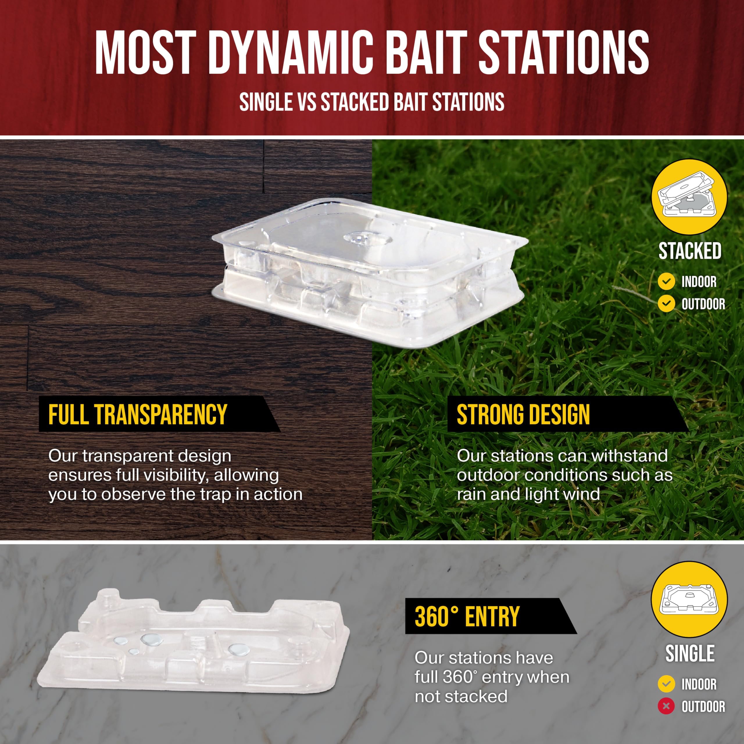 Catchmaster Defiant Liquid Ant Bait with 4 Reusable Bait Stations, Multi-Surface Ant Killer for Home, Discrete Ant Traps Indoor & Outdoor, Pest Control Traps, Reduce & Remove Ant Infestation Colonies