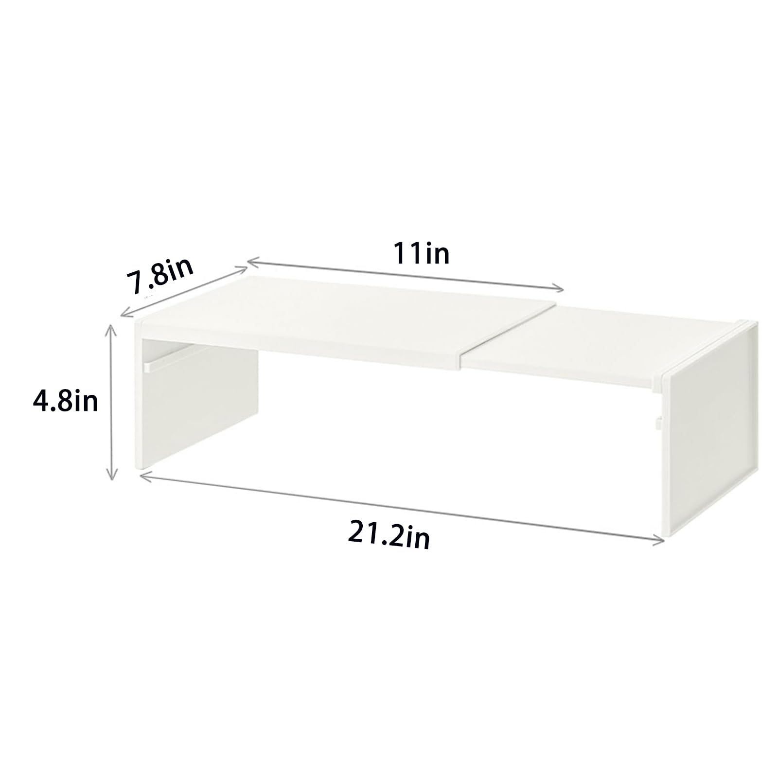 Cabinet Shelf Expandable Organizer Riser Storage Space Saver Stackable for Kitchen Pantry Cupboard Under Sink Countertop White Simple Houseware Counter (white)