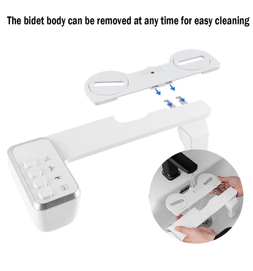 Bidet Attachment for Toilet with Pressure Controls Retractable Self Cleaning Cold Water Bidets Sprayer for Existing Toilets Non-Electric Bidet Seat Kit with Dual Spray Nozzles for Most Toilets Women