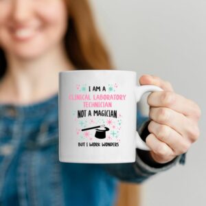 quotedazur - Mug I'm A Clinical Laboratory Technician, Not A Magician, But I Work Wonders - Gift For Lab Techs, Medical Staff, Healthcare Professionals - Ceramic - Black