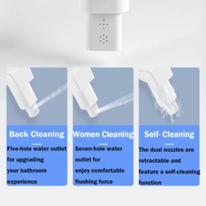 Bidet Attachment for Toilet with Pressure Controls Retractable Self Cleaning Cold Water Bidets Sprayer for Existing Toilets Non-Electric Bidet Seat Kit with Dual Spray Nozzles for Most Toilets Women