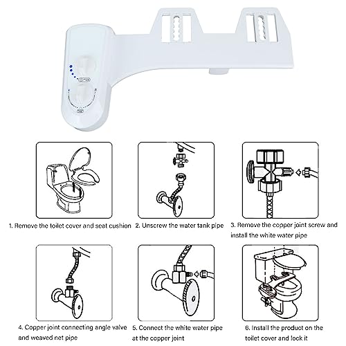 Bathroom Bathroom Equipment Water Pressure Dual Nozzle Cold Water Self for Feminine Wash Bidet Attachment Toilet Bidet Bathroom (9/16)