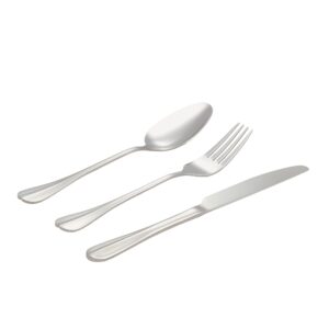 6 piece stainless steel flatware set, including 2 dinner forks, knives, spoons each; top food grade extra-fine stainless steel, silverware set, metal forks for home kitchen