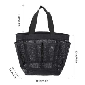 Mesh Shower Caddy Tote Bag, Large Capacity Shower Basket with 9 Storage Pocket, Portable Hanging Toiletry Caddy Bag, Breathable Toiletry Caddy Organizer for Bathroom College Dorm Gym Camping Travel