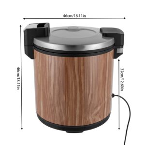 Commercial Rice Warmer 24.3QT/110CUP Portable Food & Rice Warmer Non-stick Inner Pot Electric Rice Warmer for Restaurant Party (Wood)