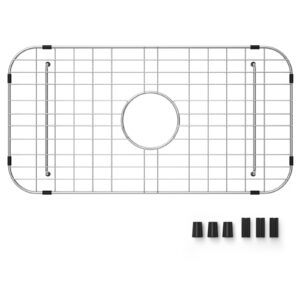 frsmvati sink bottom grid 24-1/8" x 12-5/8", centered drain with corner radius 1-1/2", sink protector for kitchen sink for single bowl kitchen sink