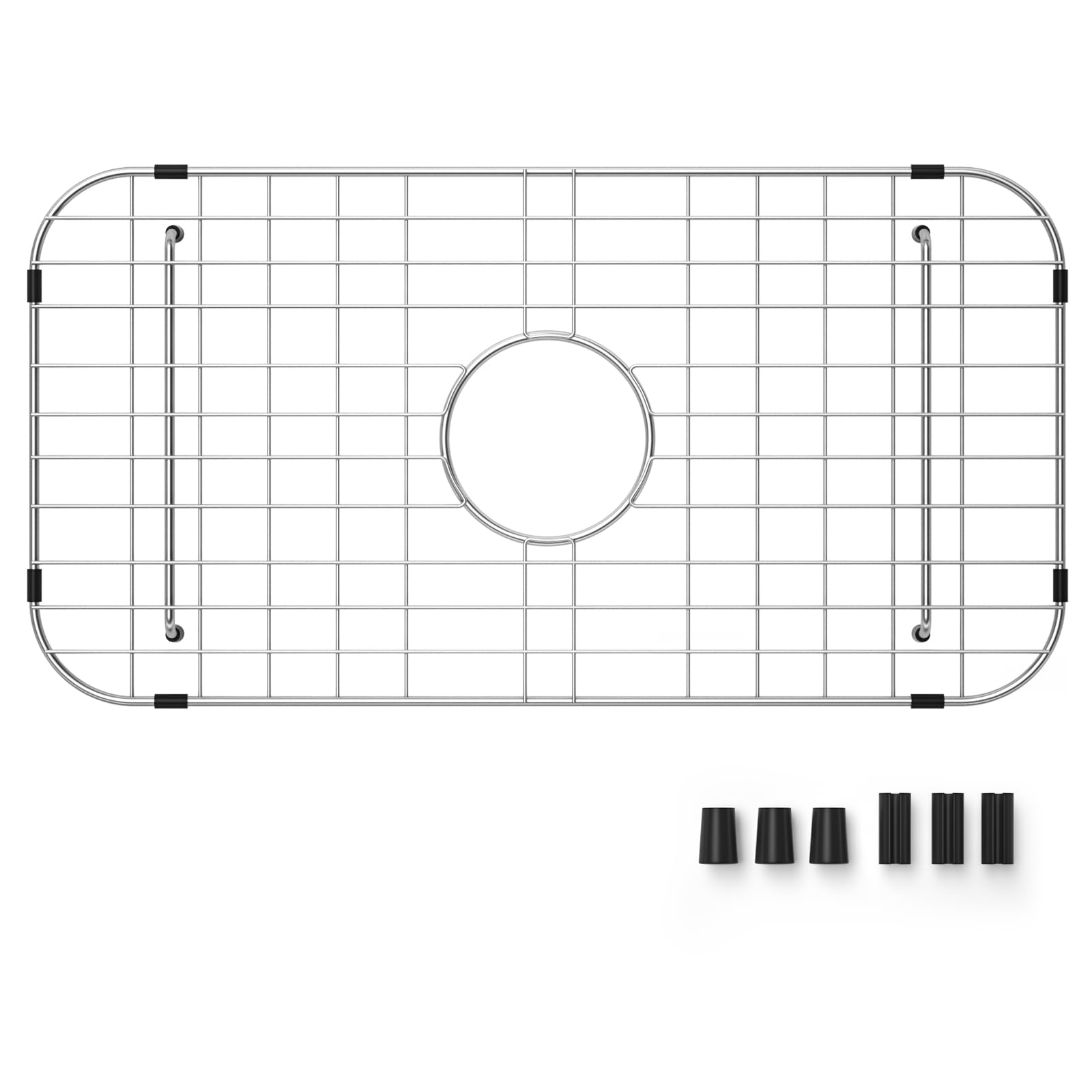 Frsmvati Sink Bottom Grid 24-1/8" x 12-5/8", Centered Drain with Corner Radius 1-1/2", Sink Protector for Kitchen Sink for Single Bowl Kitchen Sink