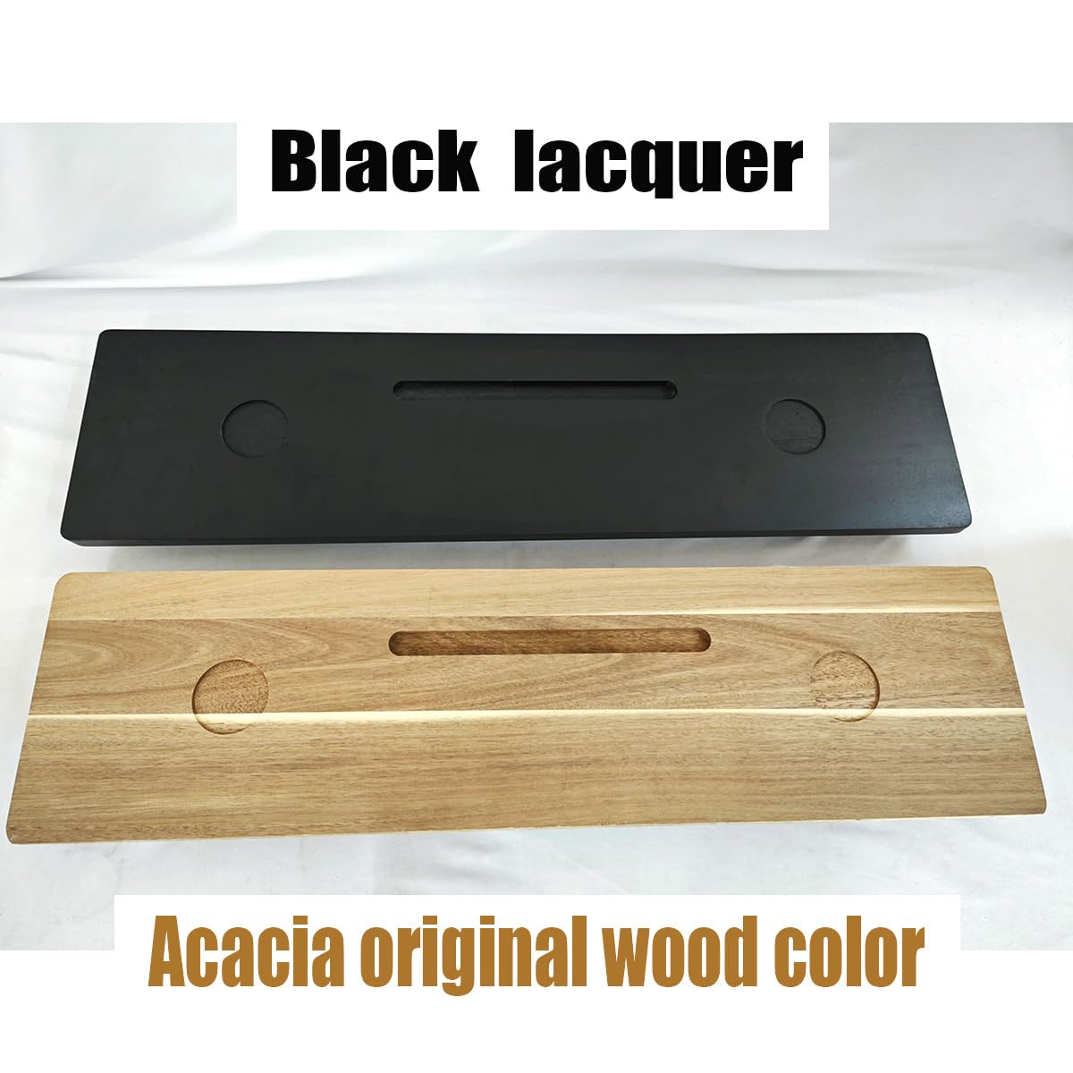 Natural Acacia Wood Bathtub Caddy Tray Table Premium Bathtub Tray Table Bath tub Tray 35x9 Inch Large Bath Tub Tray Bath tub Accessories for Bathtub Shelf (Black)