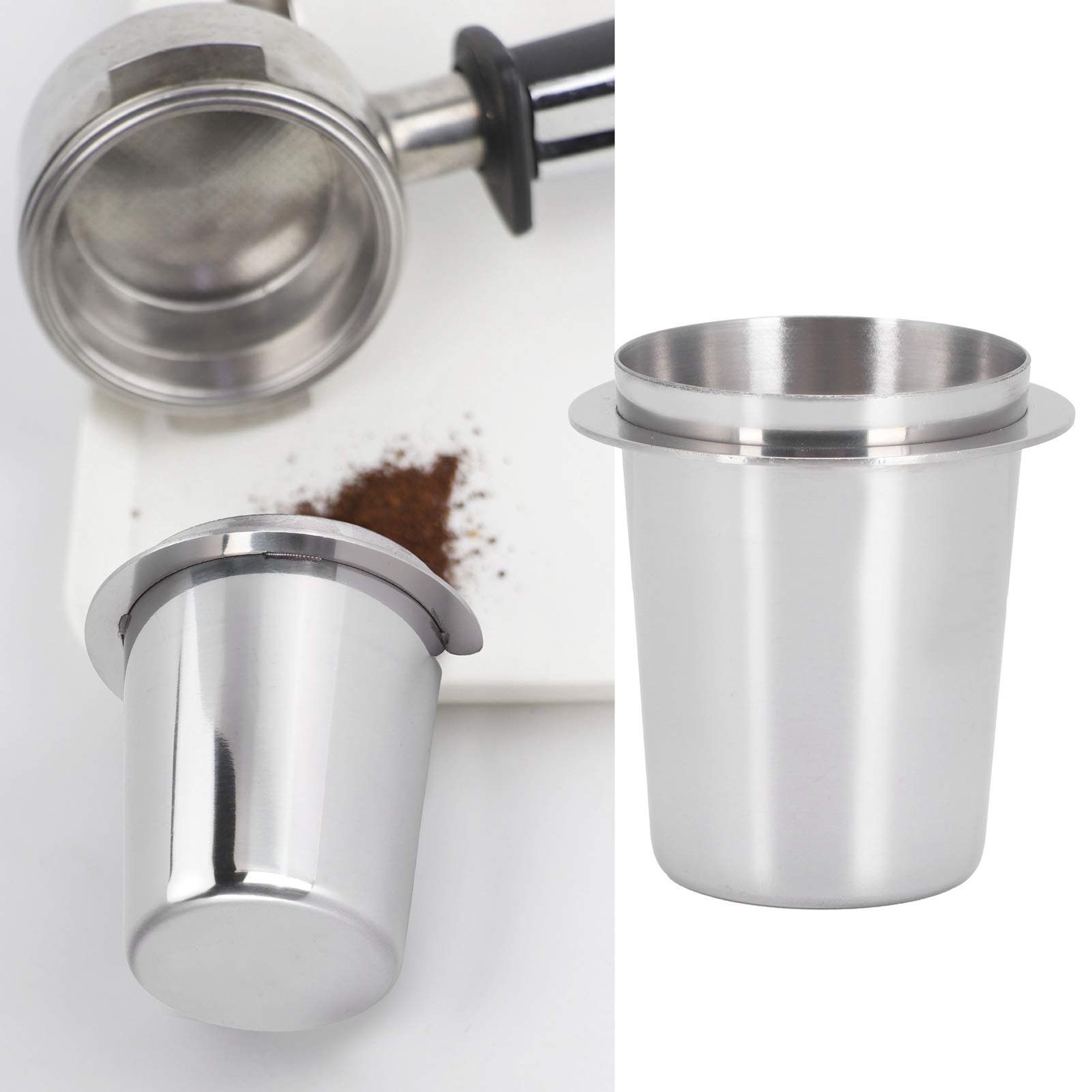 KooingTech 51mm Coffee Dosing Cup, Stainless Steel Coffee Bean Dosing Cup, Coffee Dosing Cup Suitable for Milk Tea Shop Coffee Shop Italian Coffee Machine