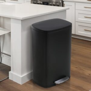 13 gallon kitchen trash can, bathroom trash can with lid, bathroom trash can with foot pedal & inner bucket, trash can kitchen, kitchen garbage can, quiet-close, bathroom garbage can with a lid