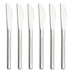 vanra small dessert knives set of 6 stainless steel kids dinner knife appetizer fruit snack serving knives mini flatware set silverware 5.7inch