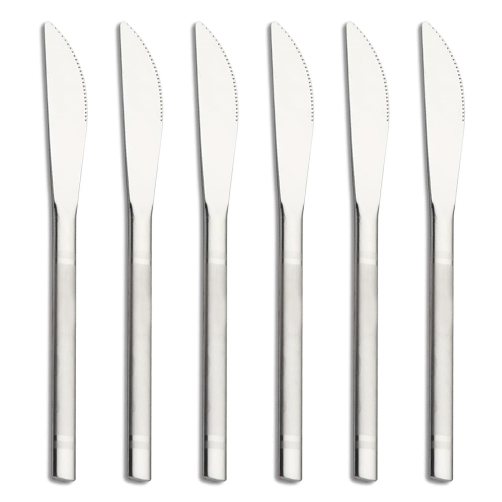 VANRA Small Dessert Knives Set of 6 Stainless Steel Kids Dinner Knife Appetizer Fruit Snack Serving Knives Mini Flatware Set Silverware 5.7inch