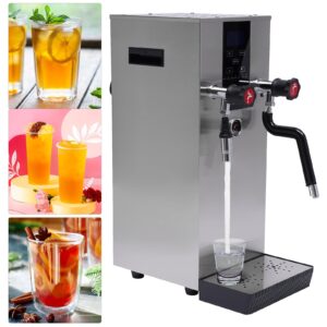 GEYOPMID Commercial Milk Frother, 2500W Commercial Steam Water Boiling Machine Espresso Coffee Milk Foam Maker 12L LED Screen Display Electric Milk Foam Machine Suitable for Cafe/Bubble Tea Stores