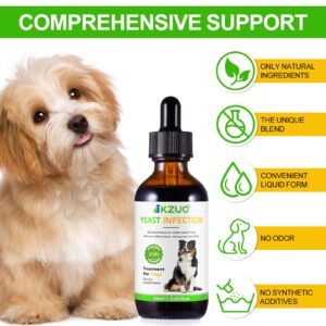 Natural Yeast Infection Treatment for Dogs - Effective Dog Ear Infection Treatment & Allergy Relief, Reduces Inflammation, Alleviates Itching, Combats Infections, Improves Coat & Skin