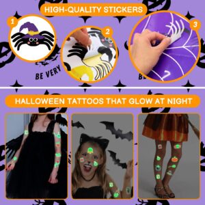 Bolake Halloween Party Games Halloween Pin The Tail Games for Kids Halloween Pin The Spider On The Web Game Include Night Glow Tattoo Stickers Poster Eye Masks Stickers Halloween Party Favors