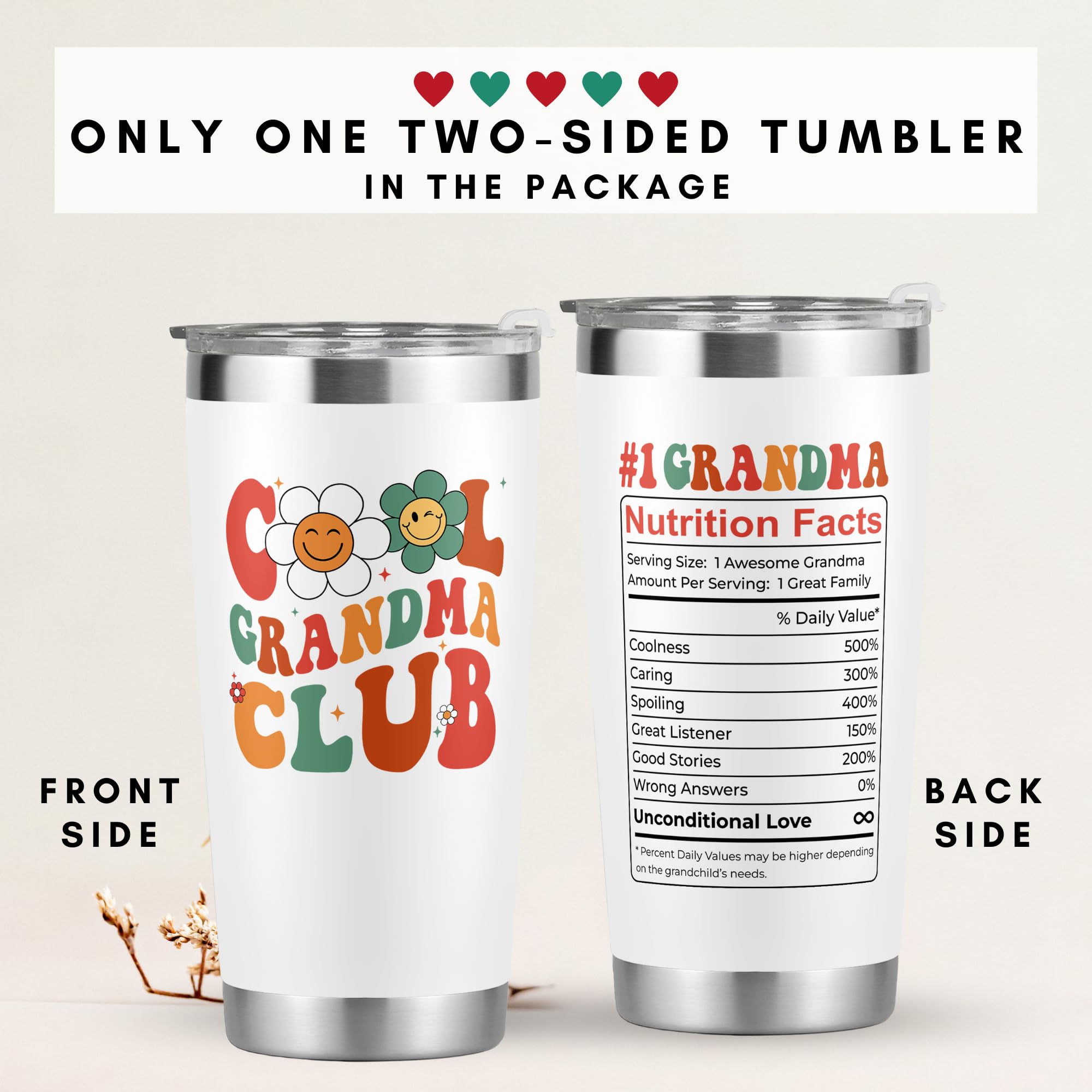 Grandma Gifts - Christmas Gifts for Grandma, Grandma Birthday Gifts - Gifts for Grandma from Granddaughter, Grandson, Grandkids, Grandchildren - Gifts Ideas for Grandma, Grandmother - 20 Oz Tumbler