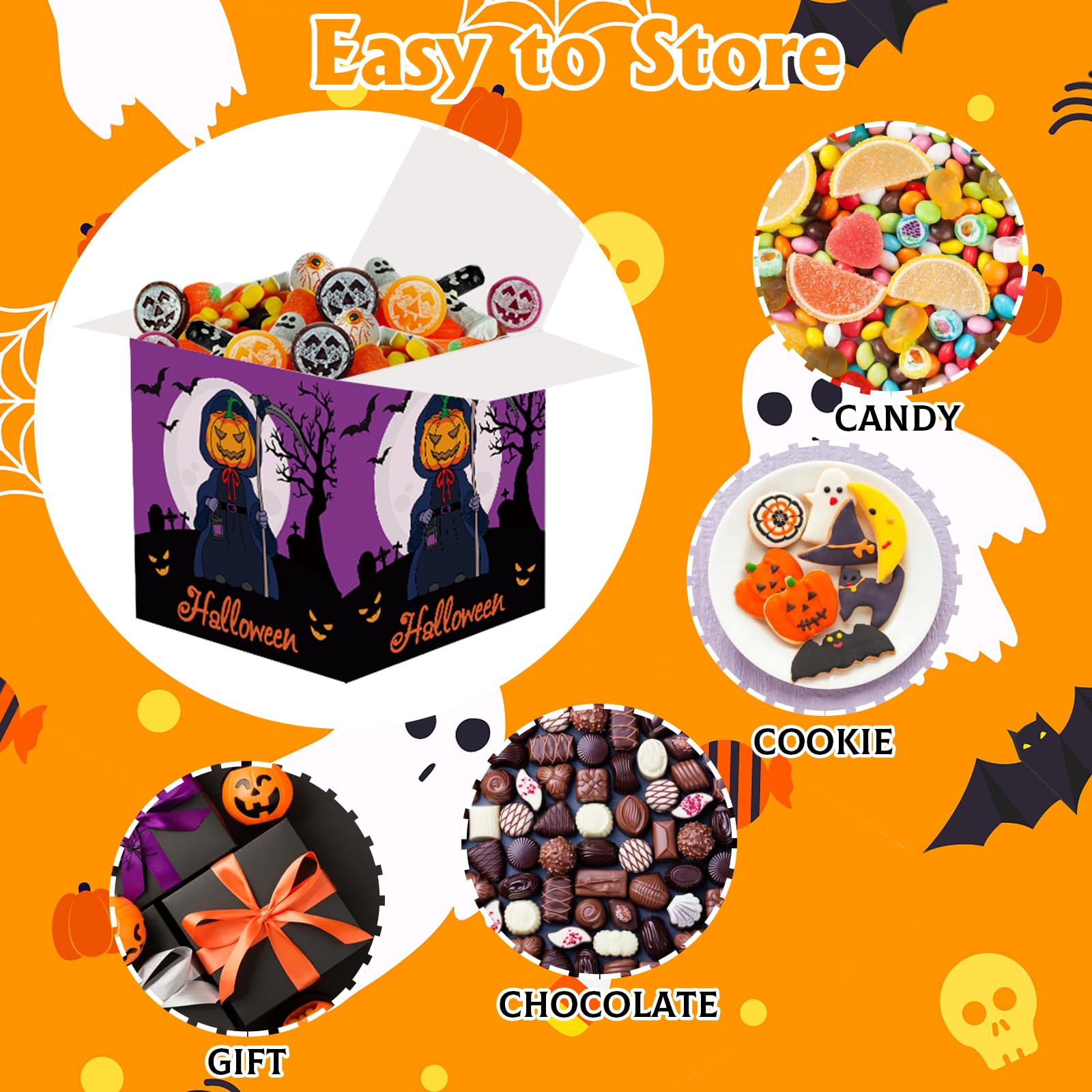 Halloween Candy Treat Box Set, 12 Pcs Treat Goodie Boxes Halloween Party Favors Boxes, Halloween Cardboard Funny Boxes for for Candy Snacks Cookie Small Gifts Halloween Party Supplies Kids Birthday