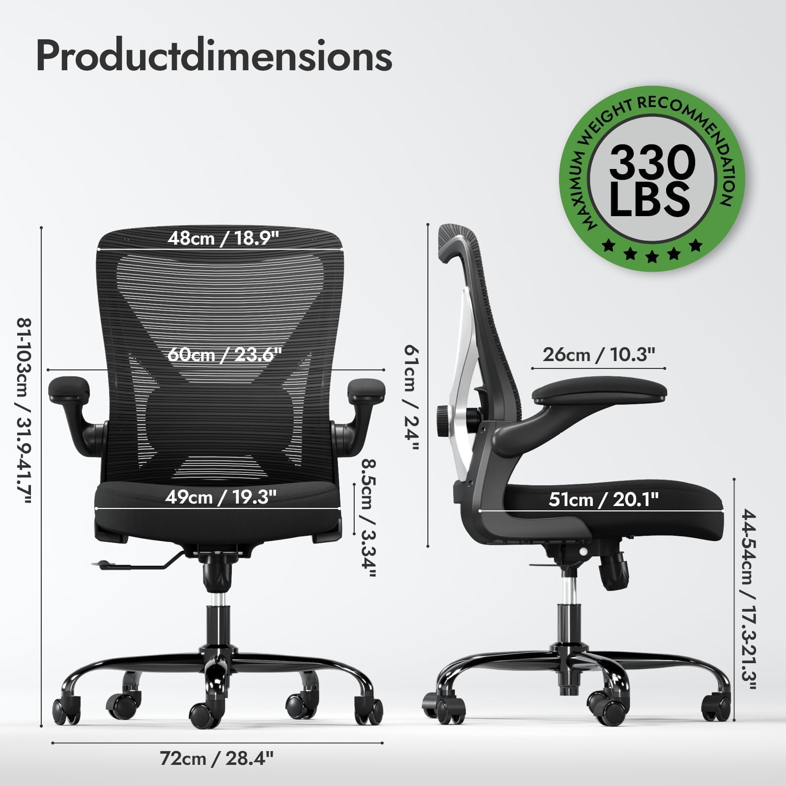 Ergalithic Ergonomic Office Chair - X-Shaped Computer Desk Chair Comfy, Gaming Chair, Office Chair with Lumbar Support, Mesh Office Chairs, Desk Chair for Long Hours (Black Silver)