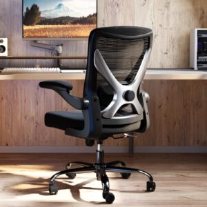 ergalithic ergonomic office chair - x-shaped computer desk chair comfy, gaming chair, office chair with lumbar support, mesh office chairs, desk chair for long hours (black silver)