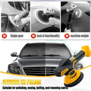 Cordless Car Buffer Polisher for Dewalt 20V Battery, Polishers and Buffers with 6 Variable Speed Up to 6000RPM, Cordless Polisher for Car Detailing/Polishing/Waxing(Battery Not Included)