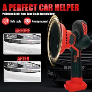 Cordless Car Buffer Polisher for Milwaukee m18 Battery, Polisher Machine Kit with 6 Variable Speed Up to 6000RPM, Cordless Buffer Polisher for Car Detailing/Polishing/Waxing(Battery Not Included)