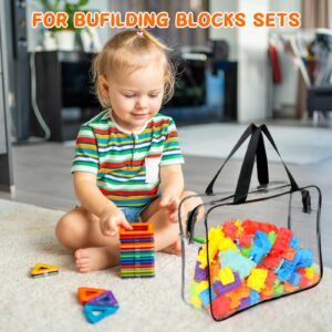 8 Packs Large Toy Storage Bags with Zipper and Labels, Clear PVC Waterproof Toy Organizers Bags for Board Games, Puzzles Pieces, Building Blocks, Handmade Accessories, Kid Books