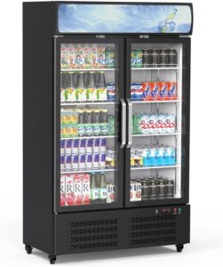 aconee glass door display fridge wrt571smyb refrigerator, black